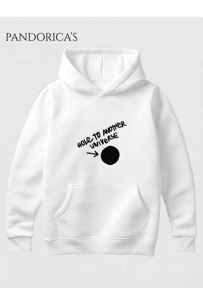 LIFE IS STRANGE İkonik "WHOLE TO ANOTHER UNIVERSE" Tasarımı Yazılı Baskılı Unisex Kapüşonlu Pamuklu Sweatshirt Hoodie