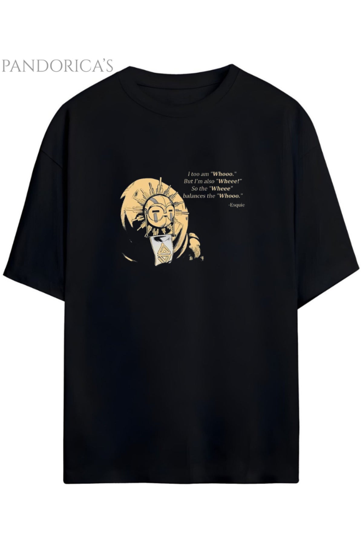 Siyah Pandorica's Expedition 33 Clair Obscure Esquie Ön Ve Sırt Tasarım Baskılı Unisex Pamuklu T-Shirt - 33