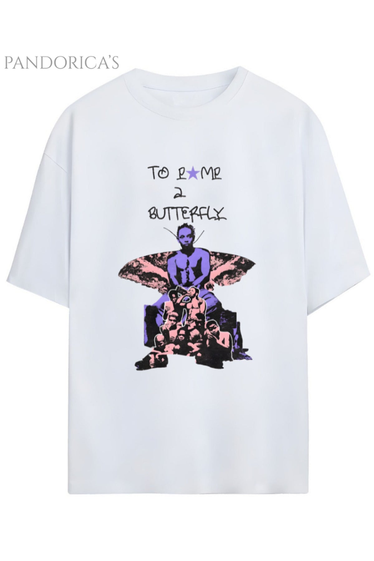 Kendrick Lamar "Butterfly" Albüm Tasarımı Yazılı Baskılı Yazılı Pamuklu Unisex Tişört