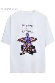 Kendrick Lamar "BUTTERFLY" Albüm Tasarımı Yazılı Baskılı Yazılı Pamuklu Unisex Tişört