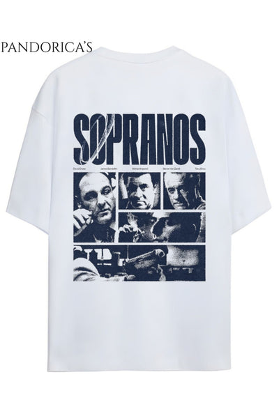 THE SOPRANOS Tasarımı Yazılı SIRT Baskılı Unisex Pamuklu Relaxed Kalıp Tişört