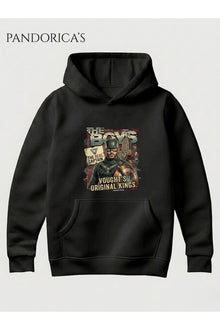 THE BOYS SOLDIER BOY THE REAL CAPTAIN Tasarımı "VOUGHT'S ORIGINAL KINGS"Yazılı Baskılı Unisex Kapüşonlu Pamuklu Sweatshirt Hoodie