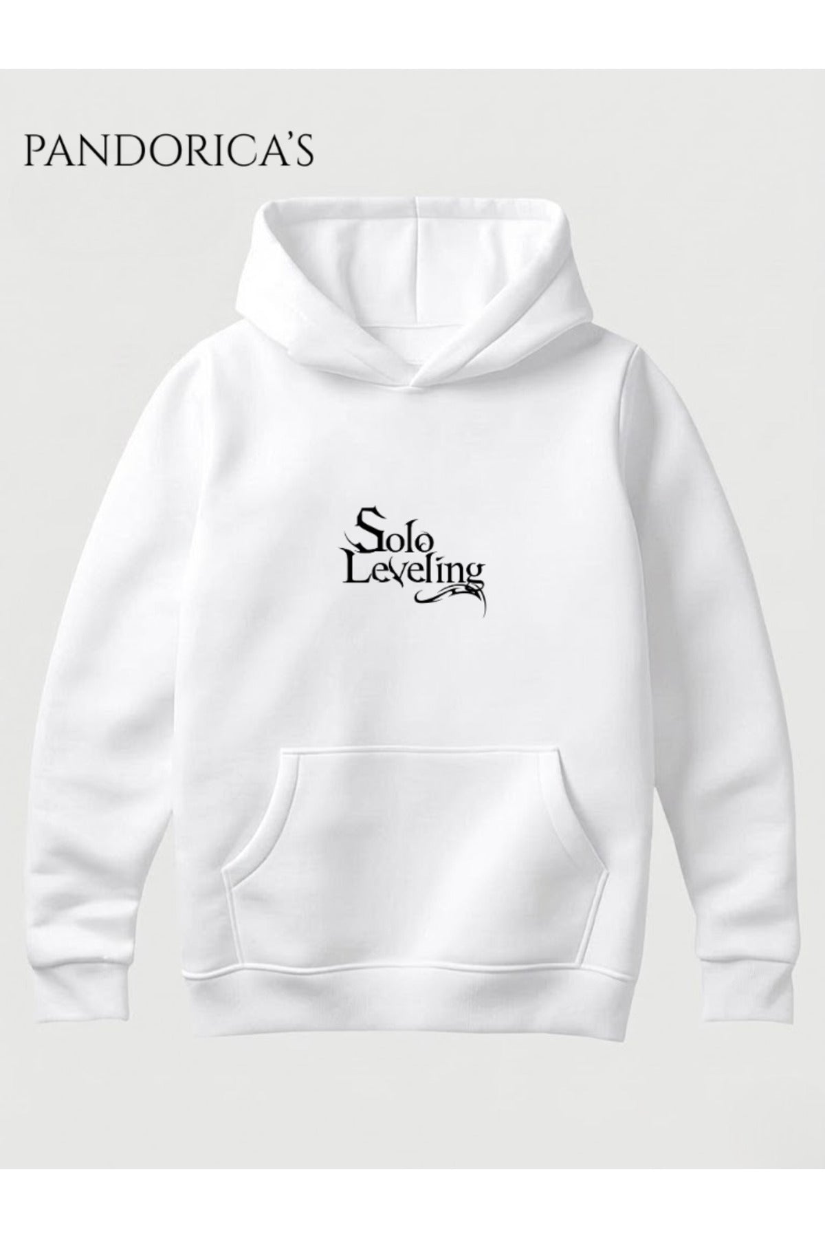 Solo Leveling Anime Sung Jinwoo Tasarımı Yazılı Sırt Ve Ön Baskılı Unisex Kapüşonlu Pamuklu Sweatshirt Hoodie