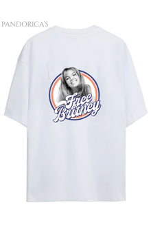 Britney Spears Tasarım Serisi "FREE BRITNEY" Yazılı Göğüs Ve Sırt Baskılı Unisex Tişört