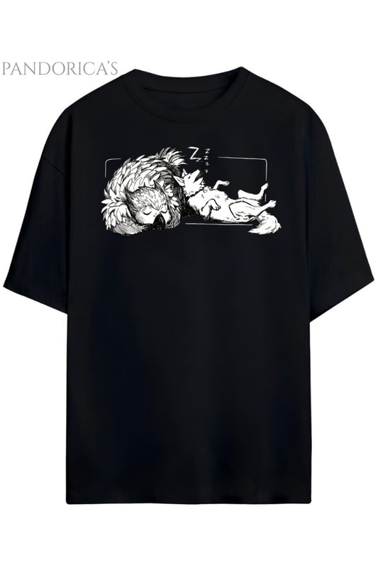 Pandorica's BALDUR'S GATE 3 Tasarım Serisi OWLBEAR CUB ve SCRATCH Baskılı Unisex Pamuklu Tişört