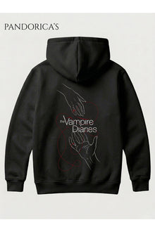 The Vampire Diaries Tasarımı Yazılı Sırt Baskılı Pamuklu Kapüşonlu Unisex Sweatshirt Hooded Hoodie