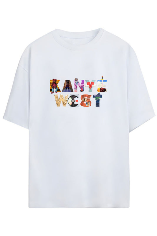 Kanye West Tasarımı Baskılı Yazılı Pamuklu Unisex T-shirt