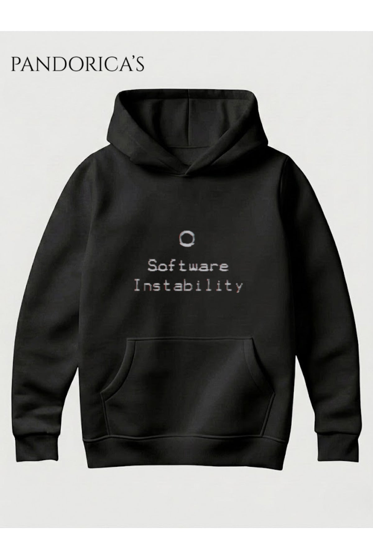 Siyah Detroit:become Human Tasarımı "Software Instability R19" Yazılı Sırt Ve Ön Baskılı Unisex Kapüşonlu Pamuklu Sweatshirt Hoodie - 50