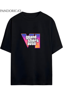 GTA Tasarımı Yazılı Baskılı Unisex Pamuklu Relaxed Kalıp Tişört