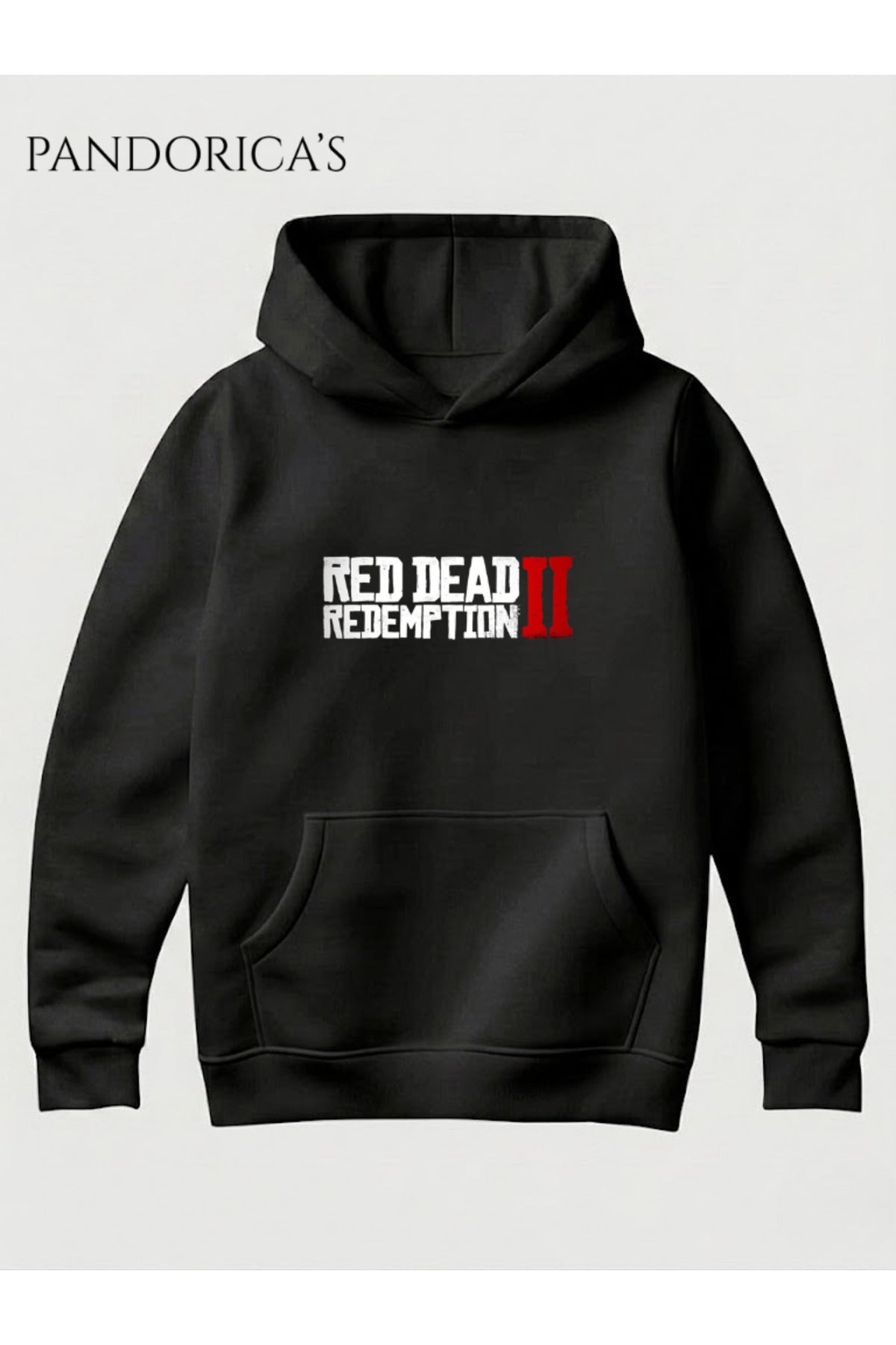 Red Dead Redemption 2 Tasarımı Yazılı Baskılı Unisex Kapüşonlu Pamuklu Sweatshirt Hoodie
