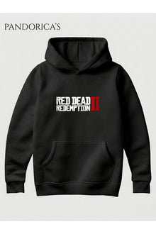 Red Dead Redemption 2 Tasarımı Yazılı Baskılı Unisex Kapüşonlu Pamuklu Sweatshirt Hoodie