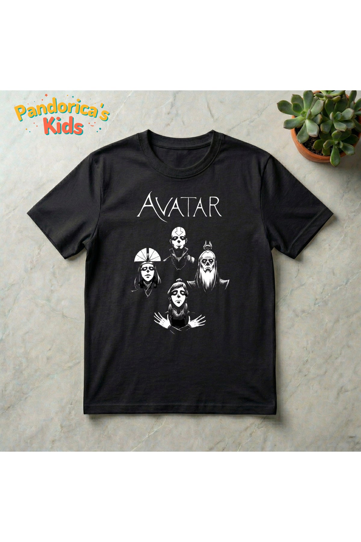 Siyah Pandorica's Avatar: The Last AirBender Pamuklu Çocuk T-Shirt - 67