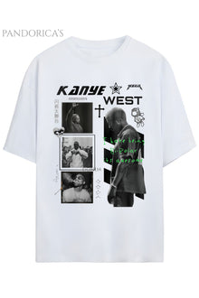 Pandorica's Kanye West Tasarımı Baskılı Yazılı Unisex Pamuklu T-shirt