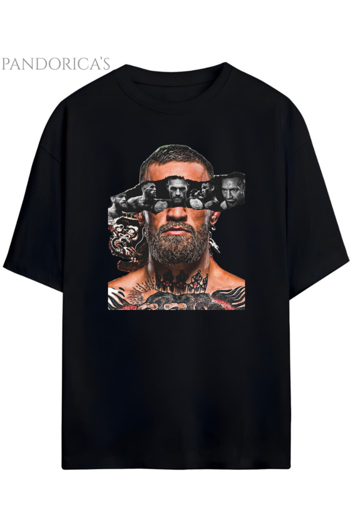 Pandorica's UFC Conor McGregor Tasarımı Baskılı Unisex Pamuklu T-Shirt