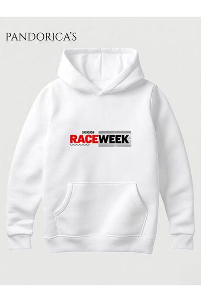 Motor Yarış Tutkunları İçin "RACE WEEK" Tasarımı "PRACTICE -QUALIFY- RACE - REPEAT "Yazılı Sırt ve ÖN Baskılı Unisex Kapüşonlu Pamuklu Sweatshirt (Hoodie)