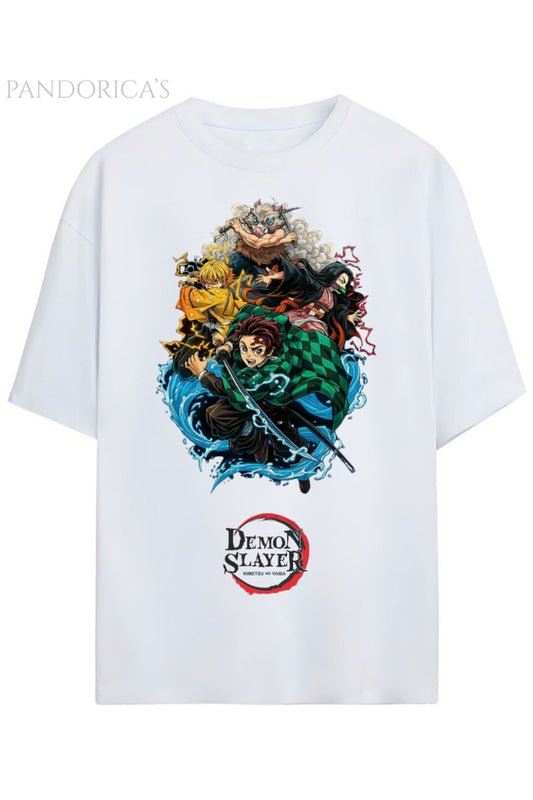 Pandorica's Demon Slayer Tasarimi Unisex Pamuklu T-shirt