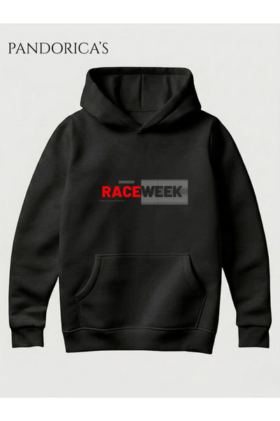 Motor Yarış Tutkunları İçin "RACE WEEK" Tasarımı "PRACTICE -QUALIFY- RACE - REPEAT "Yazılı Sırt ve ÖN Baskılı Unisex Kapüşonlu Pamuklu Sweatshirt (Hoodie)