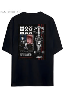 Pandorica's Max Verstappen Tasarımı Sırt Baskılı Unisex Pamuklu T-shirt