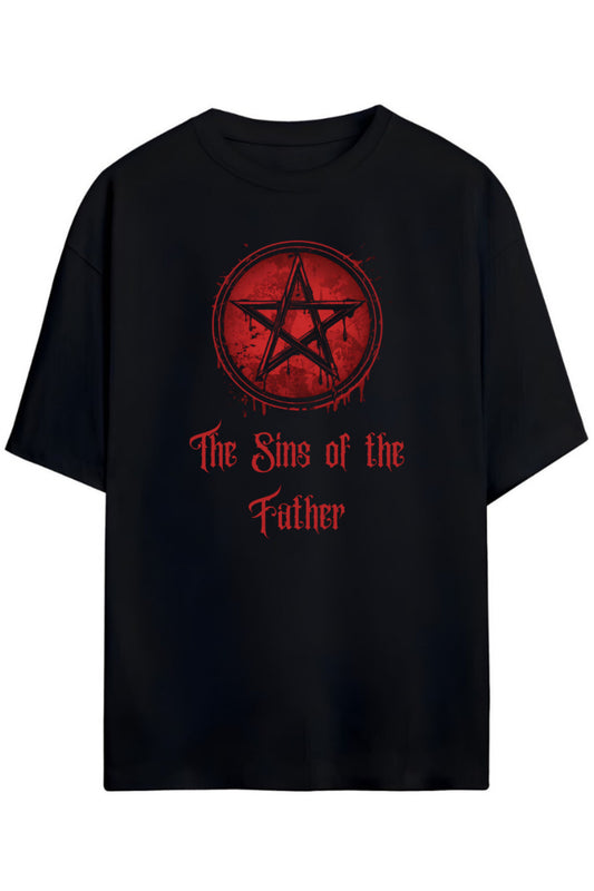 The Sins Of the Father Yazılı Resim Baskılı Orijinal Tasarım Unisex Pamuklu T-shirt