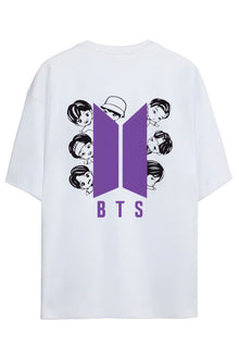 BTS K-Pop "BTS ARMY" Sırt Ve Göğüs Baskılı Yazılı Relaxed Kalıp Pamuklu Unisex T-shirt