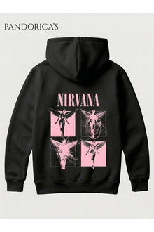 NIRVANA "IN UTERO" Tasarımı Yazılı SIRT Baskılı Unisex Kapüşonlu Pamuklu Sweatshirt Kanguru Cep Hoodie