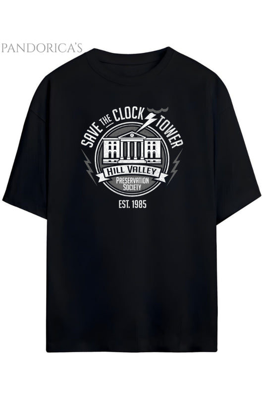 Pandorica's Back To The Future Unisex Pamuklu T-shirt