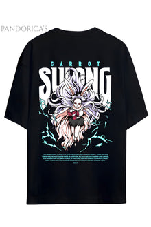 ONE PIECE ÖZEL TASARIM SERİSİ "CARROT SULONG" SIRT BASKILI YAZILI UNISEX PAMUKLU TİŞÖRT