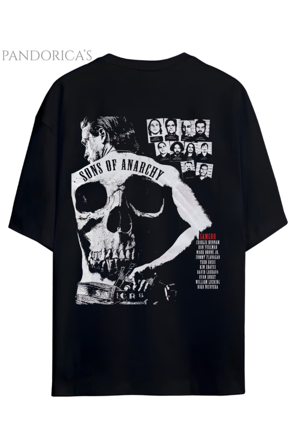 Sons Of Anarchy Jackson Teller Sırt Baskılı Pamuklu Relaxed Kalıp Siyah Unisex Tişört - 5