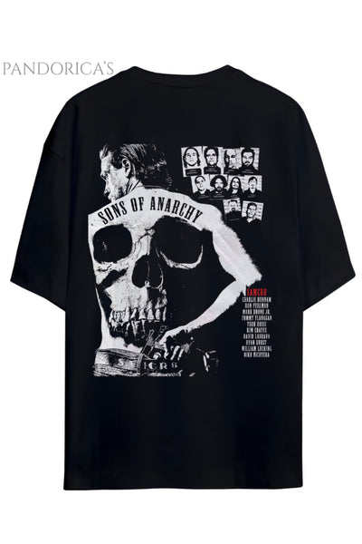 Sons Of Anarchy Jackson Teller Sırt Baskılı Pamuklu Relaxed Kalıp Siyah Unisex Tişört