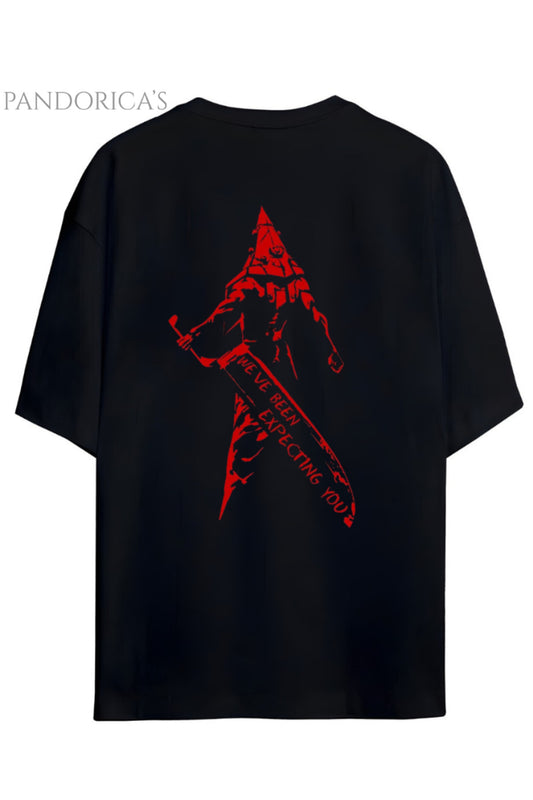 Pandorica's SILENT HILL Tasarımı Sırt ve Ön Baskılı Unisex Pamuklu T-shirt
