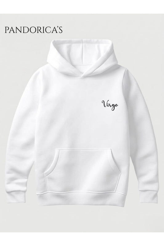 Başak Burcu Zodyak Takımyıldız Sırt Ve Göğüs Baskılı Kapüşonlu Pamuklu Sweatshirt – Virgo (Hoodie)