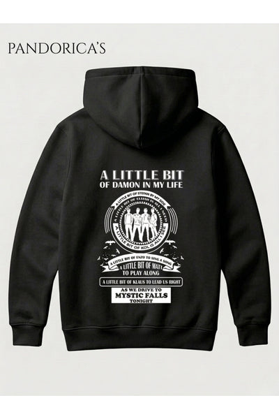 The Vampire Diaries Tasarımı Yazılı Sırt Baskılı Pamuklu Kapüşonlu Unisex Sweatshirt Hooded Hoodie