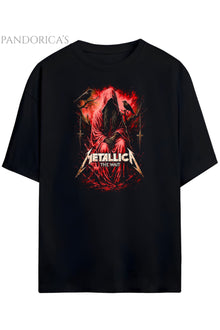 Pandorica’s Metallica Tasarımı Baskılı Unisex Oversize Pamuklu T-shirt