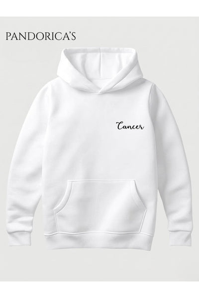 Yengeç Burcu Zodiac Takımyıldız Sırt Ve Göğüs Baskılı Kapüşonlu Pamuklu Sweatshirt – Cancer (Hoodie)