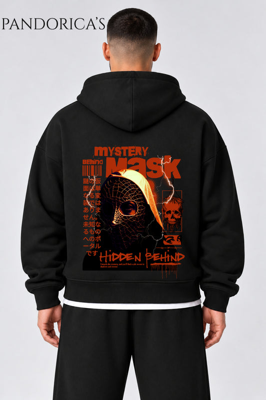 Urban Streetwear Konseptli Unisex Oversize Yazılı SIRT Baskılı Pamuklu Kapüşonlu Fermuarlı Hırka