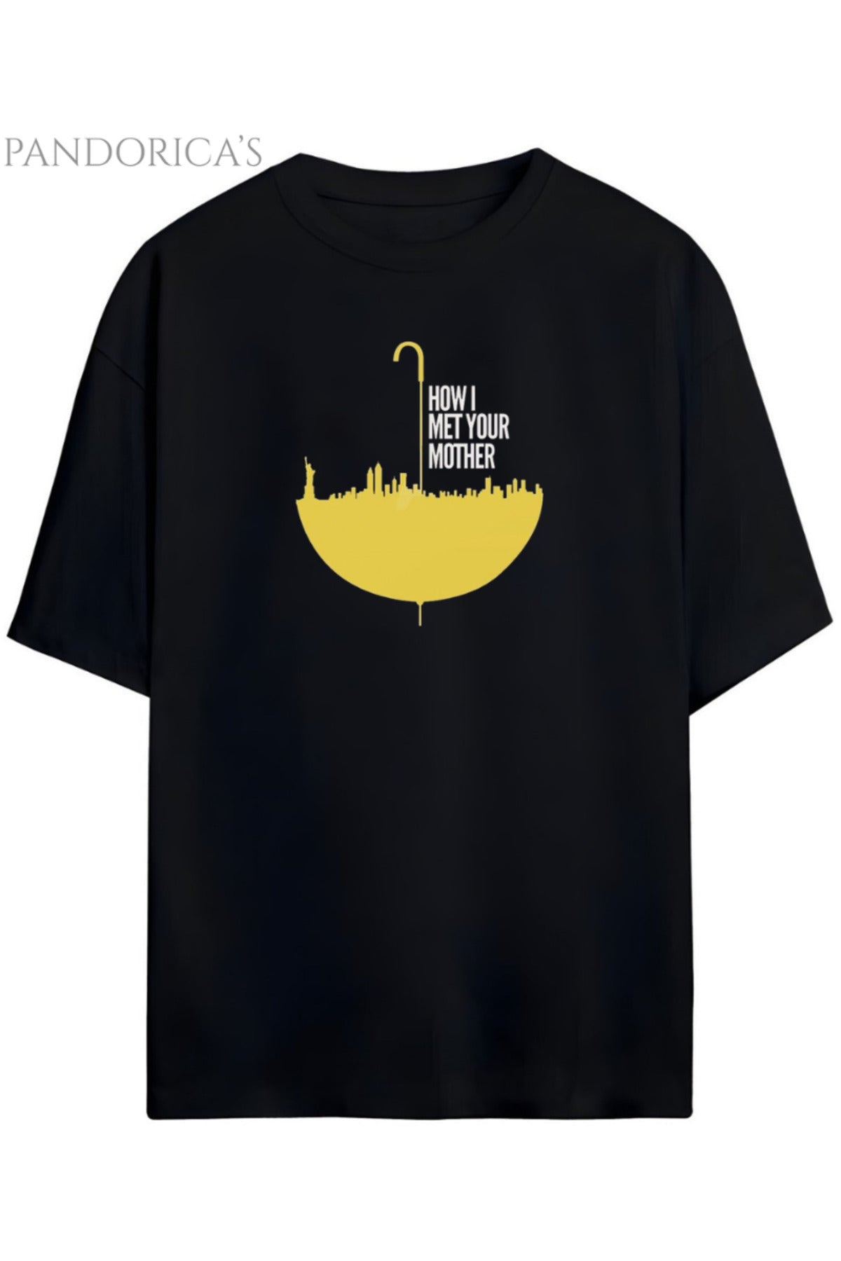Siyah Pandorica’s How I Met Your Mother Tasarımı Unisex Pamuklu T-Shirt - 1