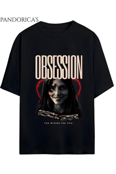 OBSESSION Tasarımı Yazılı Baskılı Pamuklu Relaxed Kalıp Unisex T-shirt