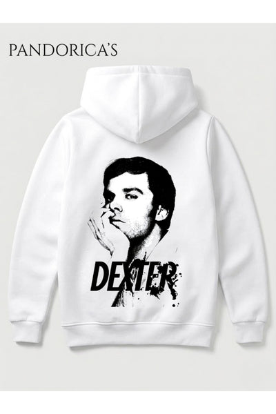 DEXTER Tasarımı Yazılı SIRT Baskılı Unisex Kapüşonlu Pamuklu Sweatshirt Hoodie
