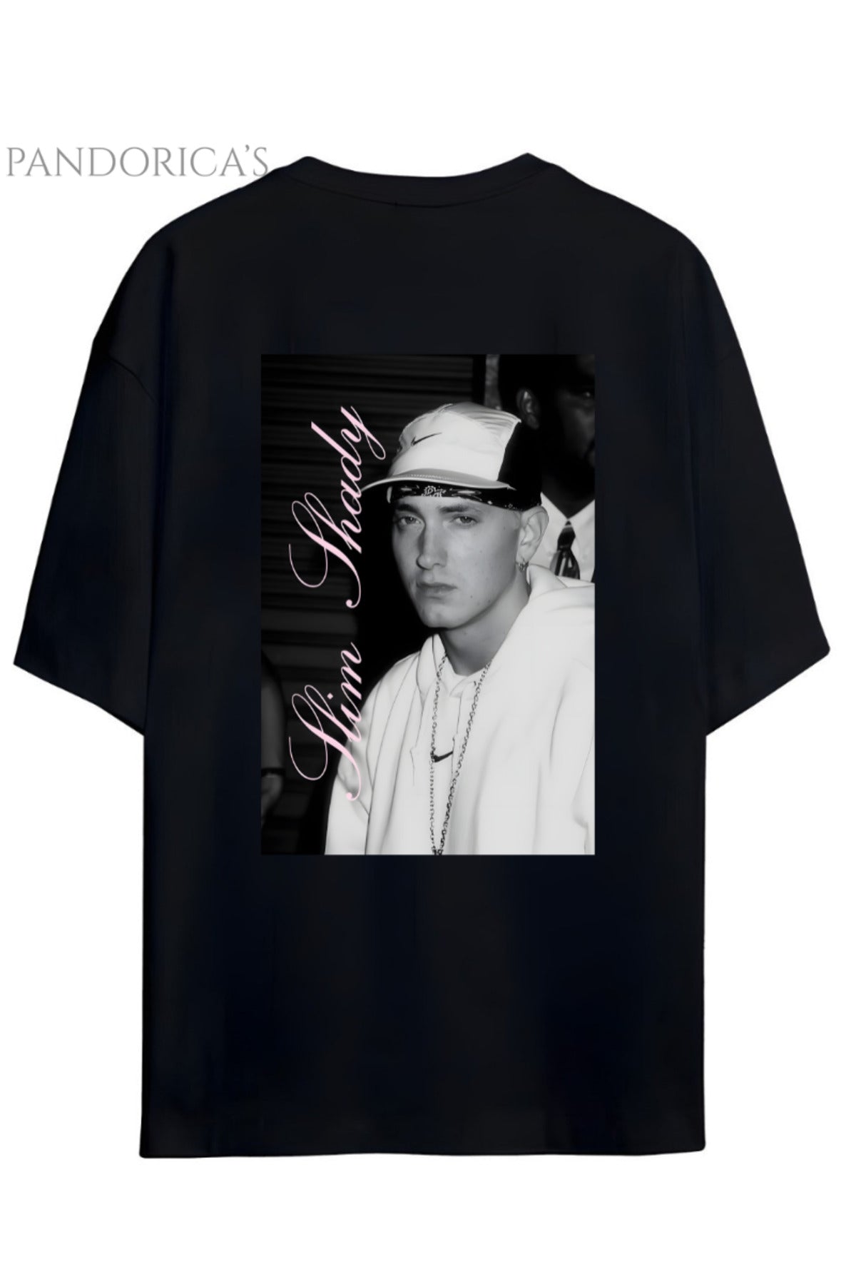 Eminem Slim Shady Tasarımı Sırt Baskılı Yazılı Pamuklu Unisex Tişört