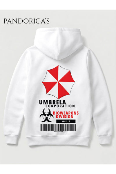 RESIDENT EVIL "Umbrella Corporation Bioweapons" Tasarımı Yazılı SIRT VE ÖN Baskılı Unisex Kapüşonlu Pamuklu Gamer Sweatshirt Hoodie