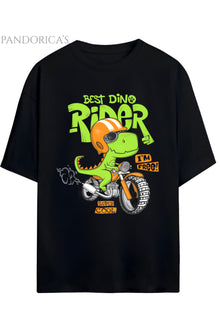DİNO Tasarım Serisi Rider Motorcu Dino "ROARR" Yazılı Dinazor Baskılı Pamuklu Unisex Tişört