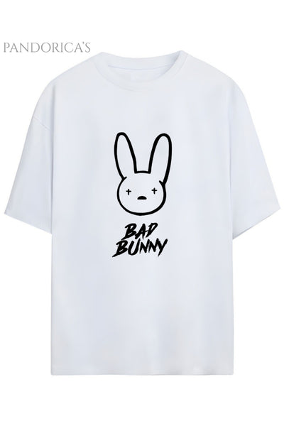 BAD BUNNY TASARIM SERİSİ YAZILI BASKILI RELAXED KALIP PAMUKLU UNISEX TİŞÖRT