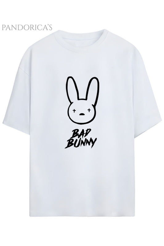 BAD BUNNY TASARIM SERİSİ YAZILI BASKILI RELAXED KALIP PAMUKLU UNISEX TİŞÖRT