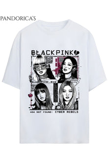BLACKPINK Tasarım Serisi Yazılı Baskılı Unisex Pamuklu Tişört