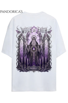 DARK SOULS Özel Tasarım Serisi "WITCH OF FAITH" Yazılı Sırt Baskılı Unisex Pamuklu Tişört
