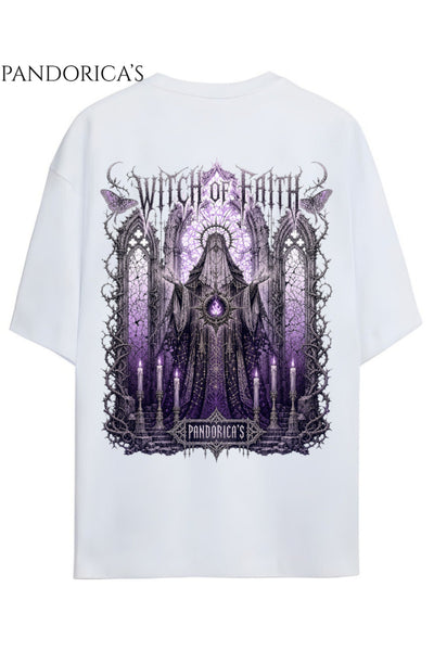 DARK SOULS Özel Tasarım Serisi "WITCH OF FAITH" Yazılı Sırt Baskılı Unisex Pamuklu Tişört