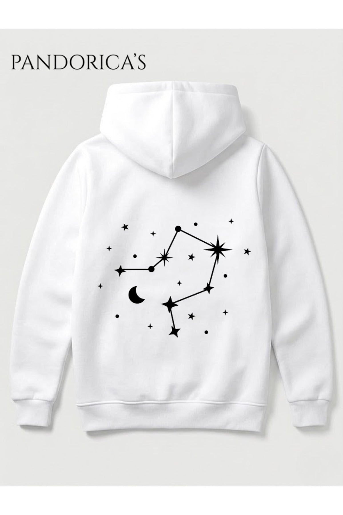 Terazi Burcu Zodyak Takımyıldız Sırt Ve Göğüs Baskılı Kapüşonlu Pamuklu Sweatshirt – Libra (Hoodie)