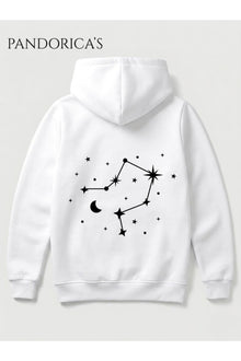 Terazi Burcu Zodyak Takımyıldız Sırt Ve Göğüs Baskılı Kapüşonlu Pamuklu Sweatshirt – Libra (Hoodie)