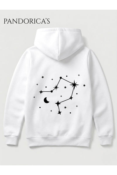 Terazi Burcu Zodyak Takımyıldız Sırt Ve Göğüs Baskılı Kapüşonlu Pamuklu Sweatshirt – Libra (Hoodie)