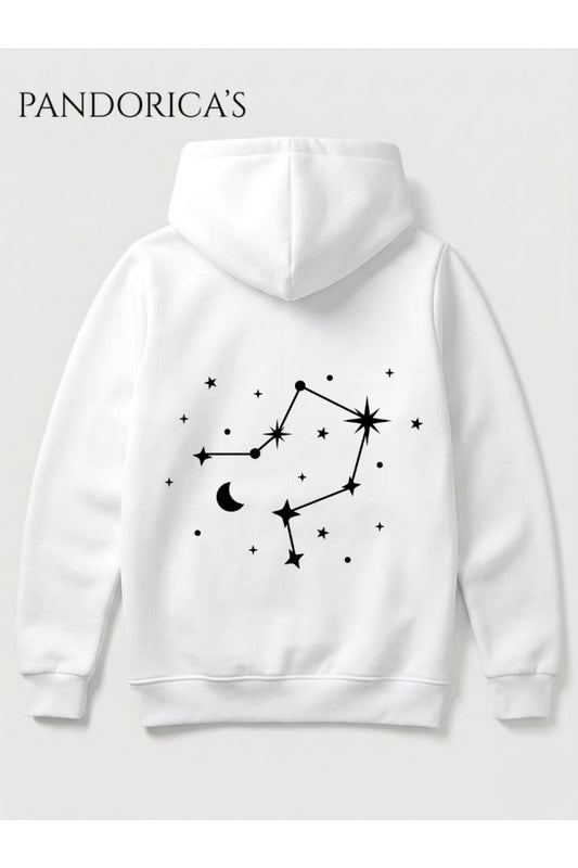 Terazi Burcu Zodyak Takımyıldız Sırt Ve Göğüs Baskılı Kapüşonlu Pamuklu Sweatshirt – Libra (Hoodie)